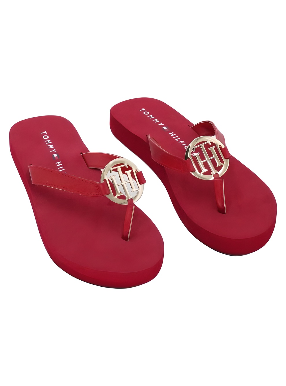 Tommy Hilfiger Womens Crelina Sandal Dark Red Size 6M